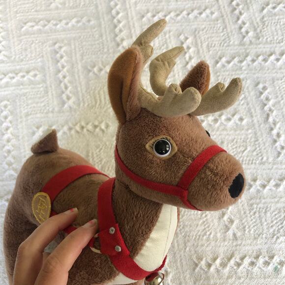 Hallmark Polar Express Reindeer Plush 13.5" Bell Harness Christmas Décor - Picture 3 of 13